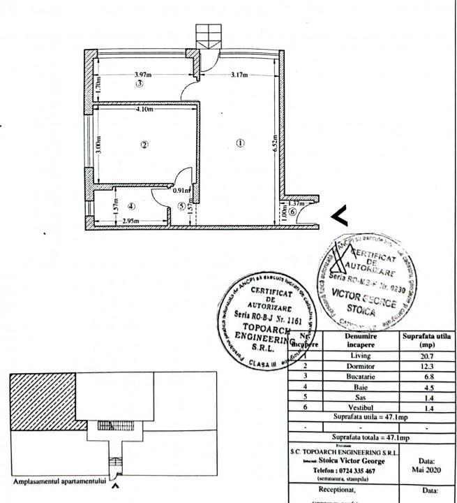 2 camere Bragadiru, curte 50 mp